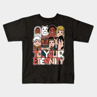 All The Characters In To Your Eternity Or Fumetsu No Anata E Anime Are Drawn With Cool And Cute Colorful Doodles Kids T-Shirt